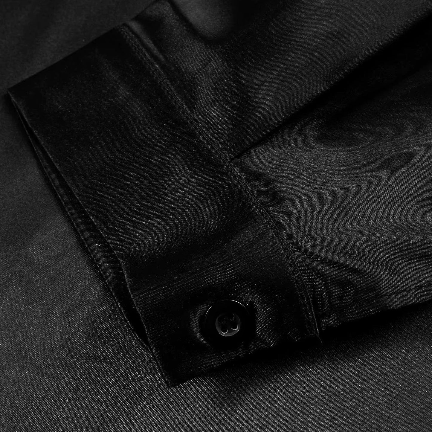 Satin Damenbluse mit tiefem V-Ausschnitt & langen Ärmeln – Daria