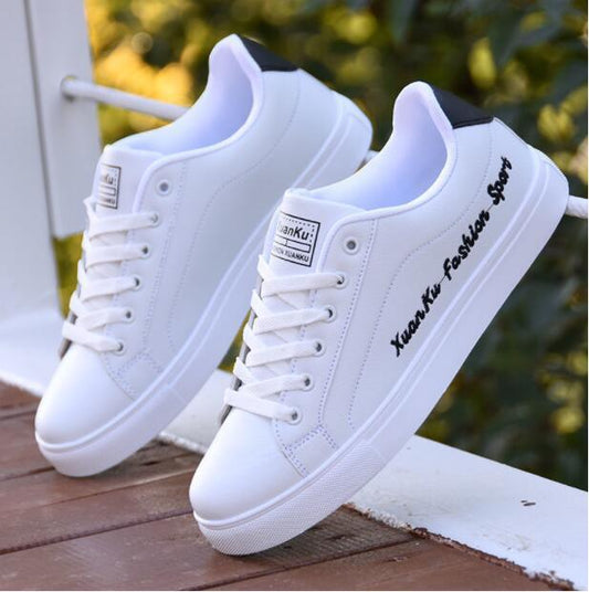 Weiße Sneaker, Leder, sportlich, XuanKu-Design, Herrenmode, Freizeitschuhe, Outdoor, bequem