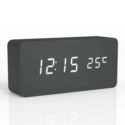 Digitaler Holz-Wecker mit LED-Anzeige – WoodSync