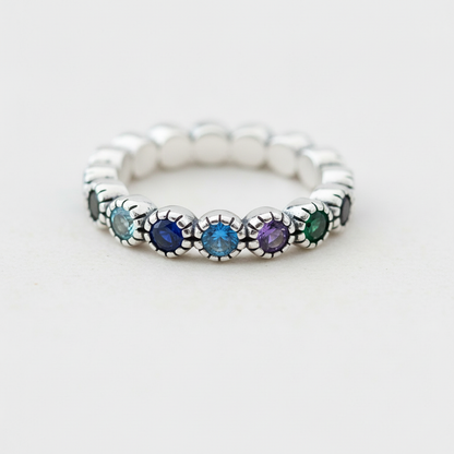 Silberner Blumensteinring - EleganzRing 