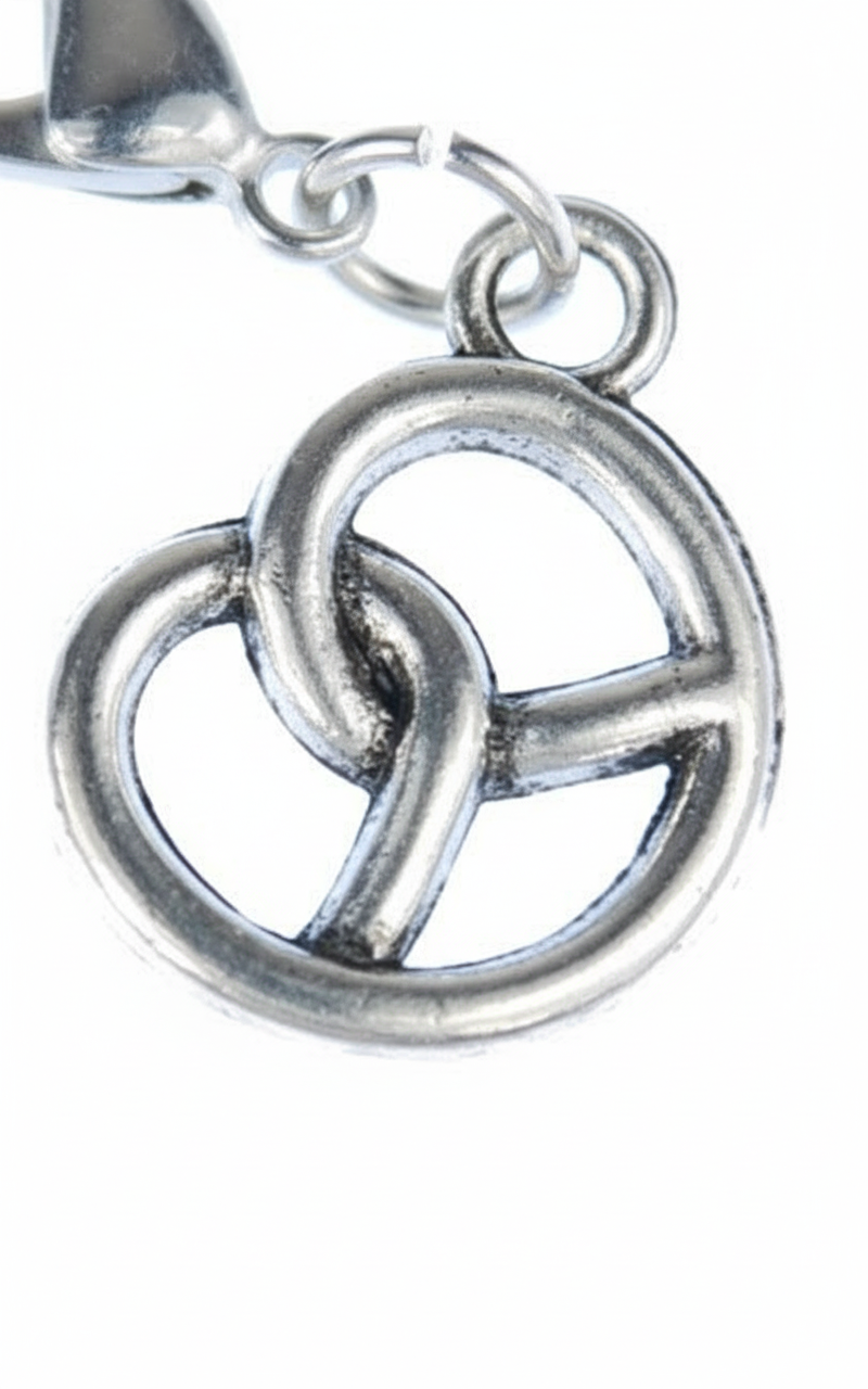 Silberner Brezel-Charm - CharmPretzel 