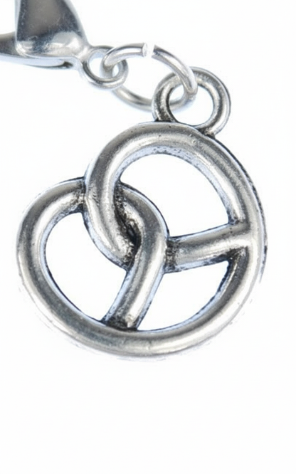 Silberner Brezel-Charm - CharmPretzel 