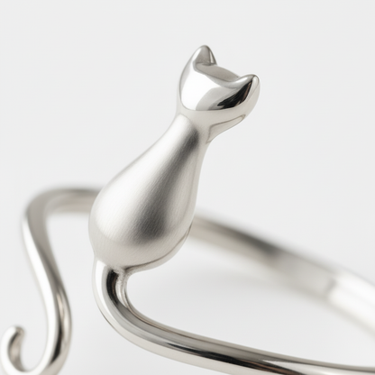 Silberring Mit Katzenmotiv - MidnightRing 