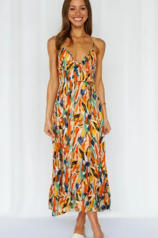 Ärmelloses Sommerkleid mit Muster – Isla