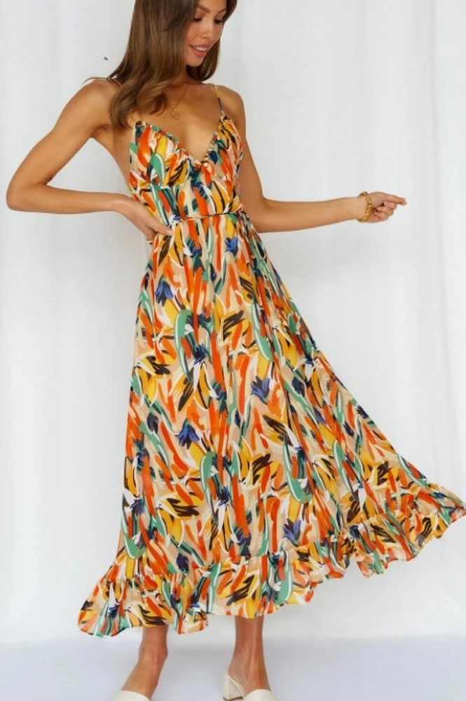 Ärmelloses Sommerkleid mit Muster – Isla