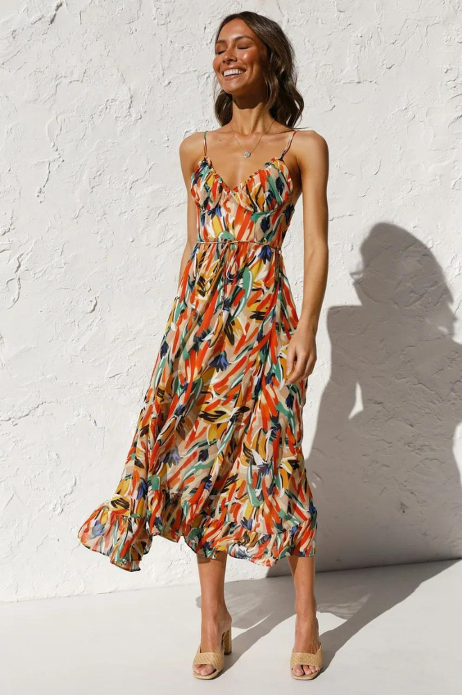 Ärmelloses Sommerkleid mit Muster – Isla