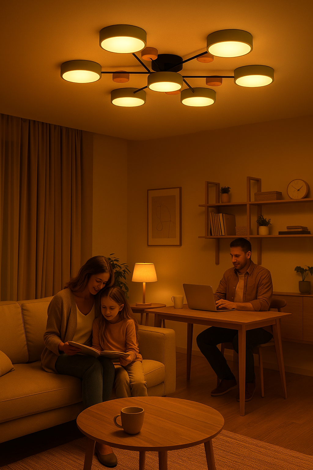 NordicGlow | Verzweigte LED-Deckenleuchte im Scandi-Stil