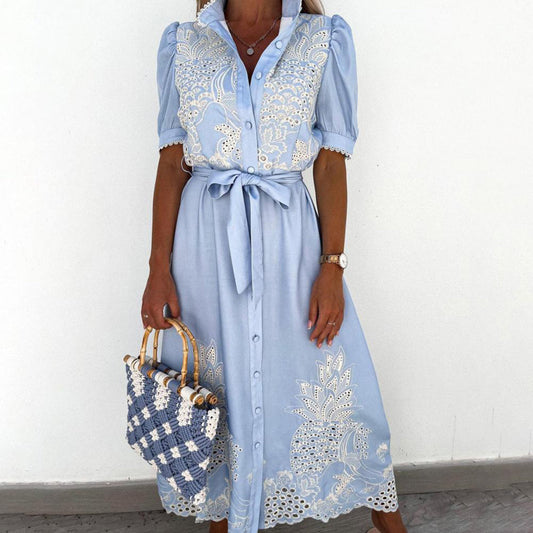 Maxi Kleid mit Stickerei – Celeste