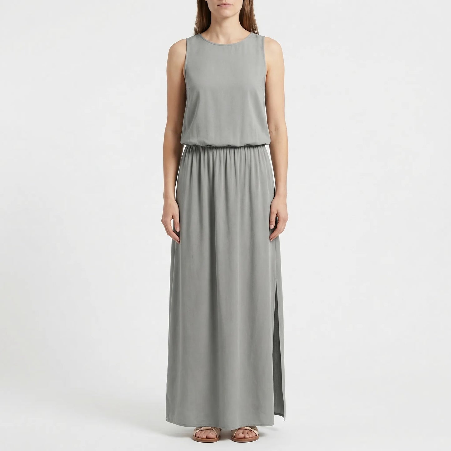 Sleeveless Maxi Dress With Side Split - Vickie