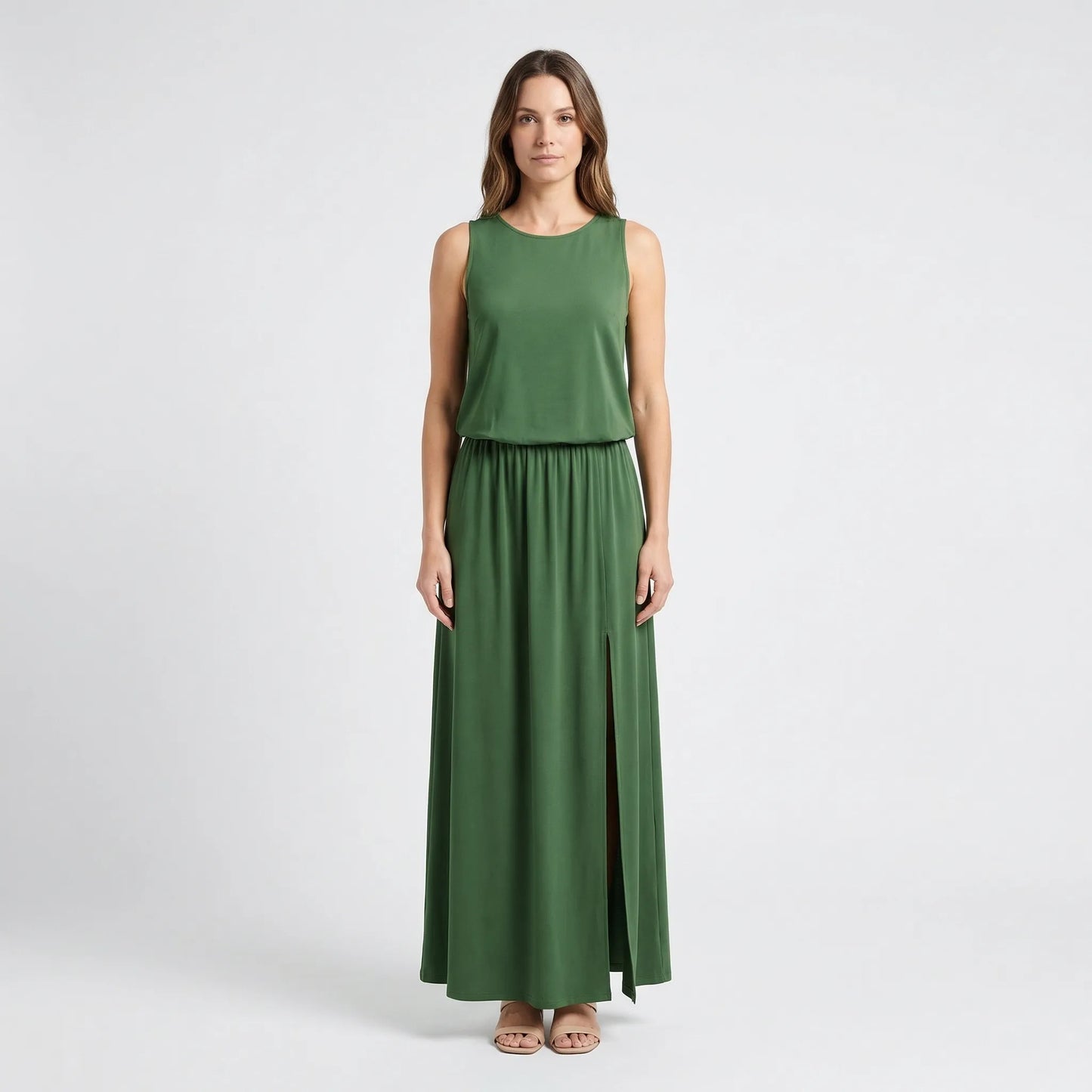 Sleeveless Maxi Dress With Side Split - Vickie