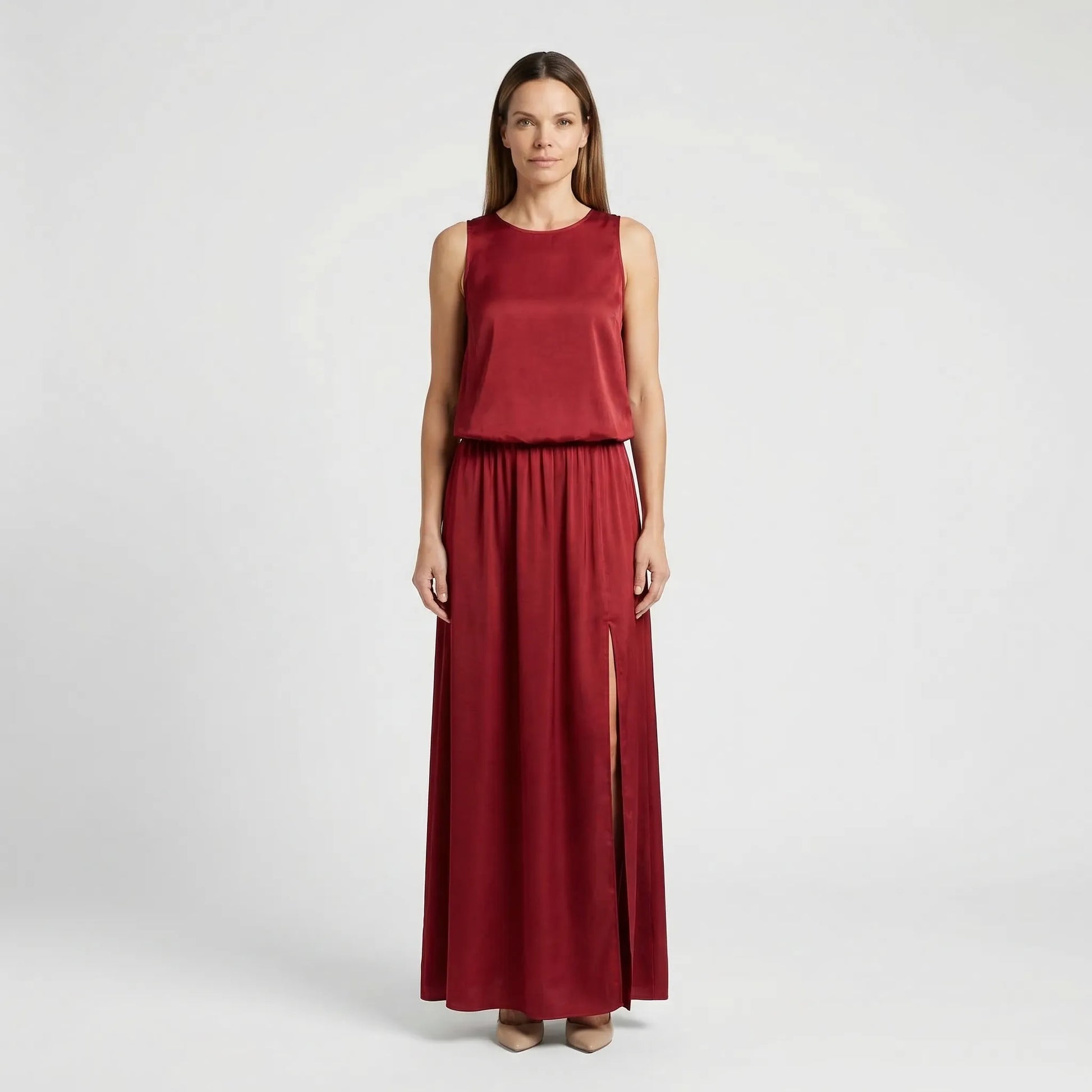 Sleeveless Maxi Dress With Side Split - Vickie