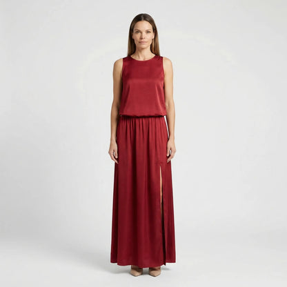 Sleeveless Maxi Dress With Side Split - Vickie