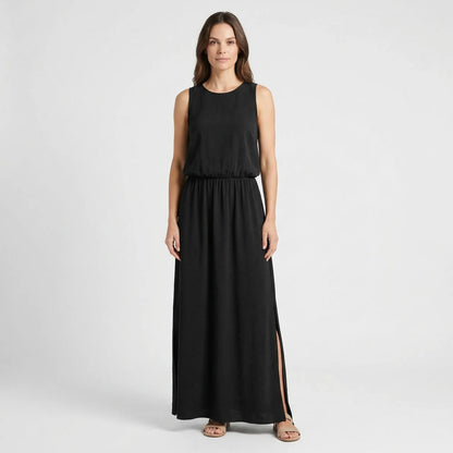 Sleeveless Maxi Dress With Side Split - Vickie