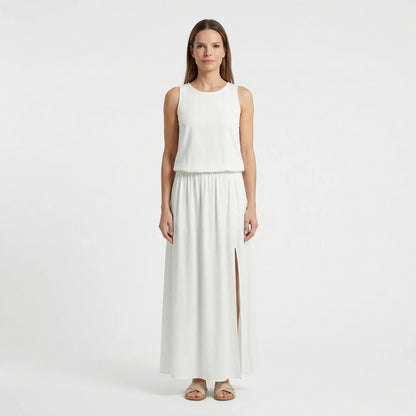 Sleeveless Maxi Dress With Side Split - Vickie