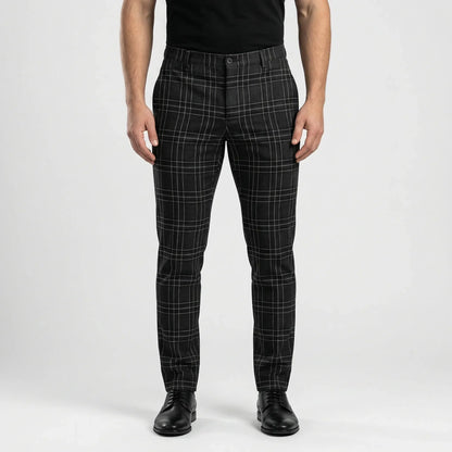 Slim Fit Cropped Check Trousers - Cornelius