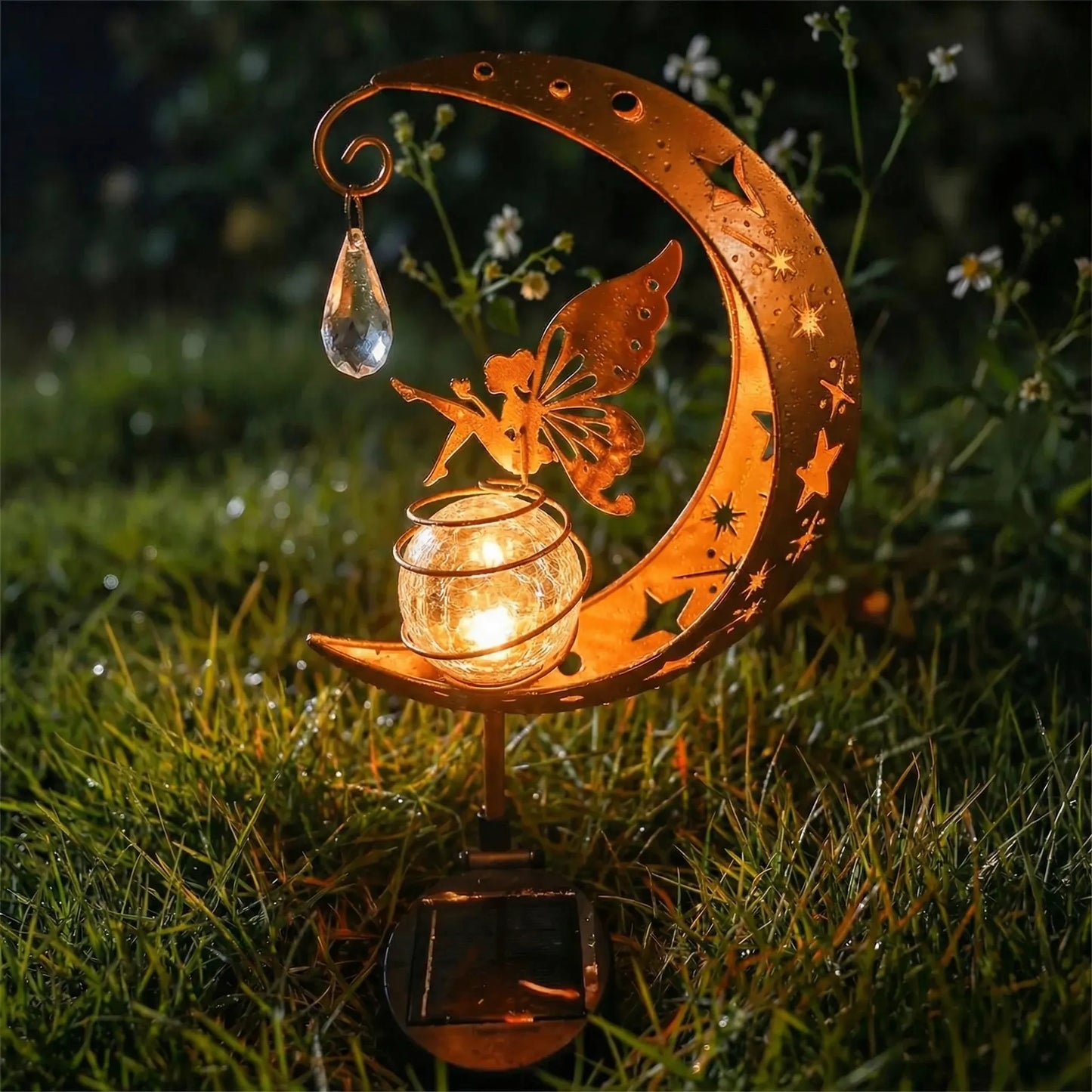 Solar-Powered Fairy Moon Garden Light -  Faerista