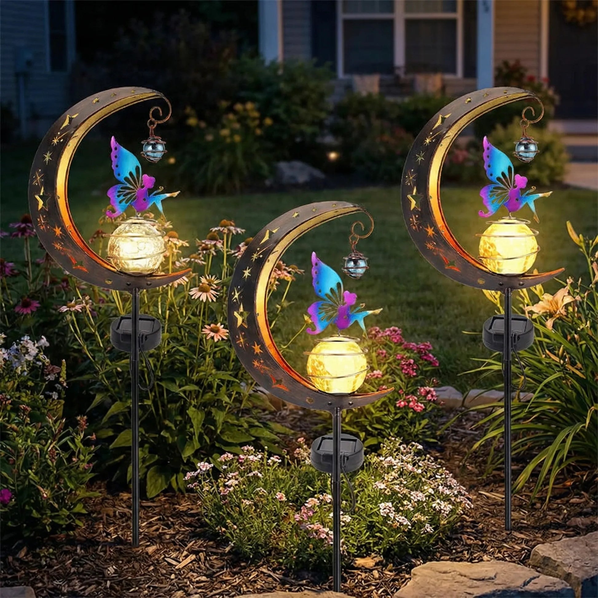 Solar-Powered Fairy Moon Garden Light -  Faerista