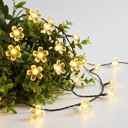 Solar-Powered LED Blossom String Lights -  Blossara