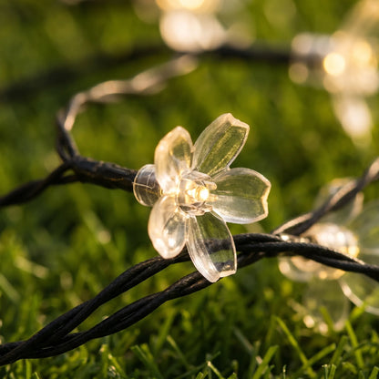 Solar-Powered LED Blossom String Lights -  Blossara