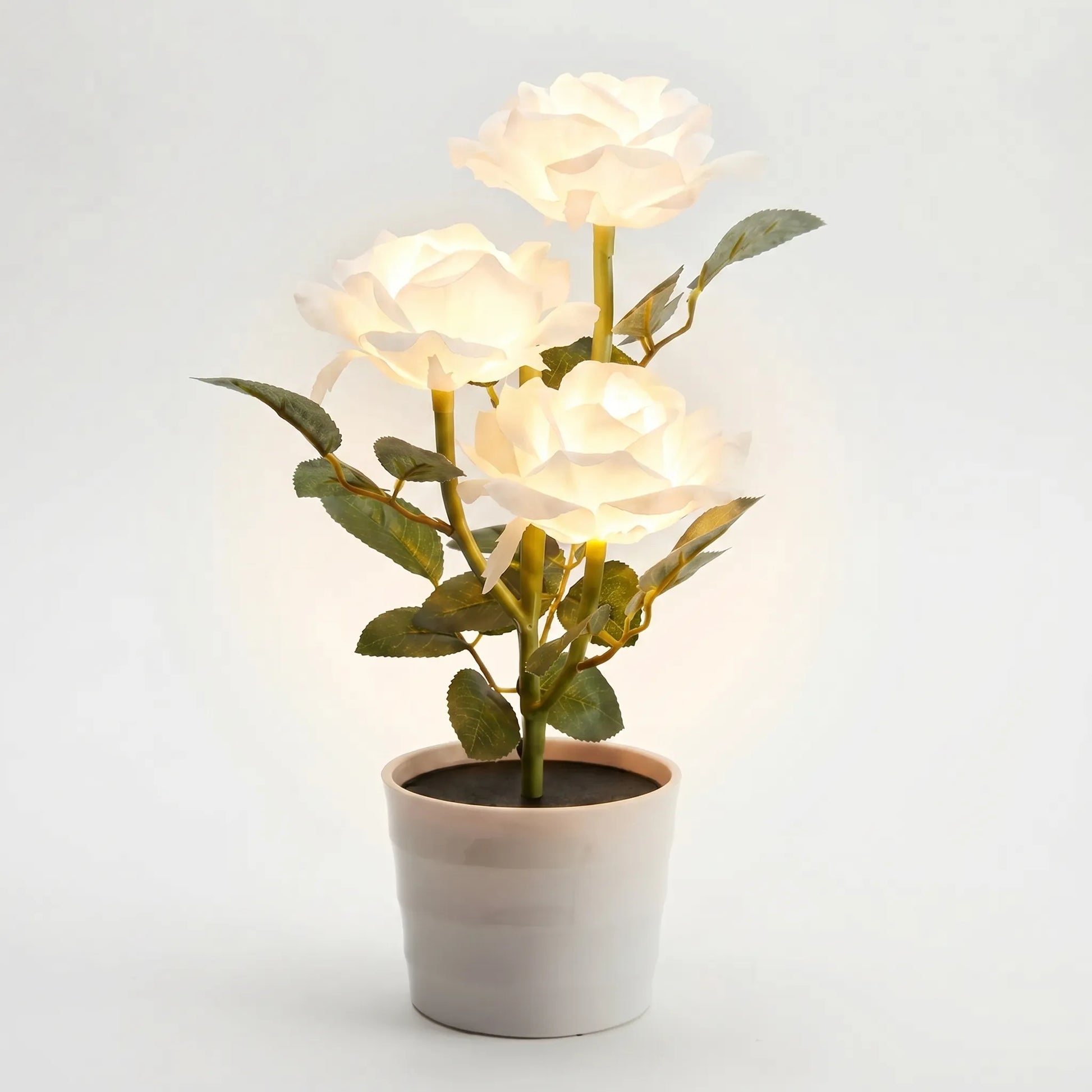 Solar-Powered Rose Lantern In A Pot -  Rosalume