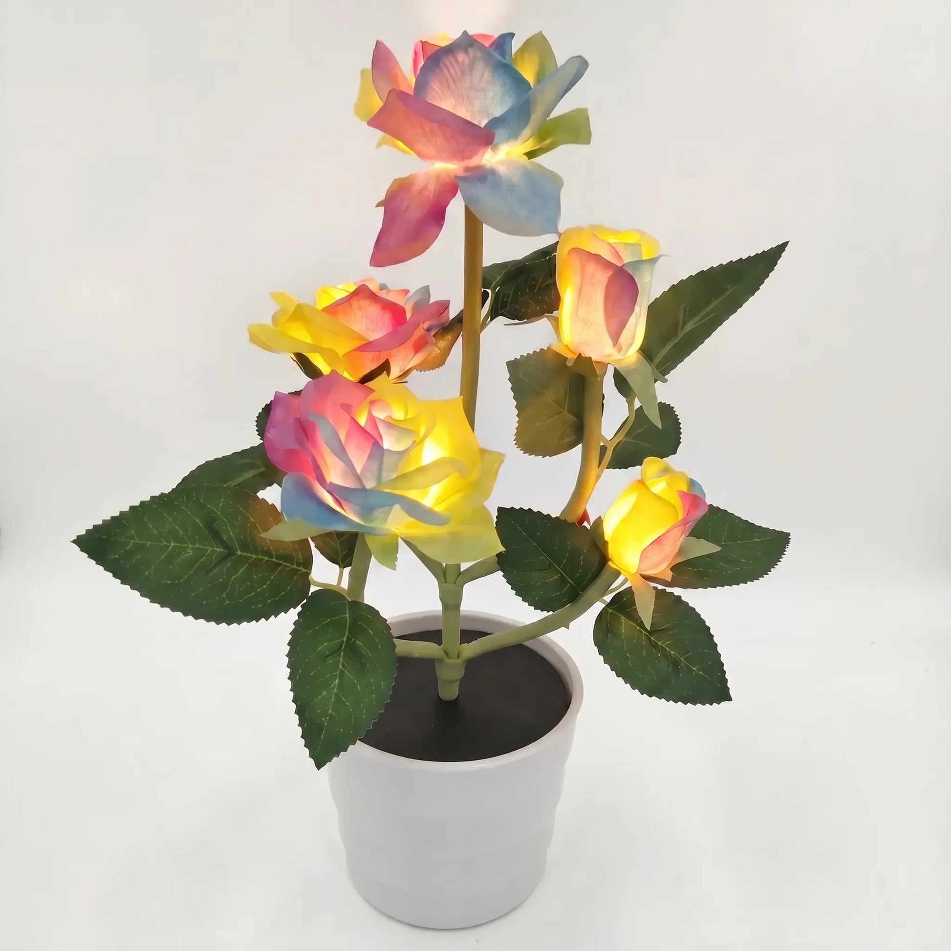 Solar-Powered Rose Lantern In A Pot -  Rosalume