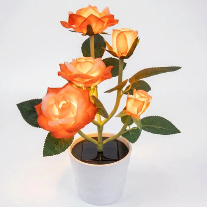 Solar-Powered Rose Lantern In A Pot -  Rosalume