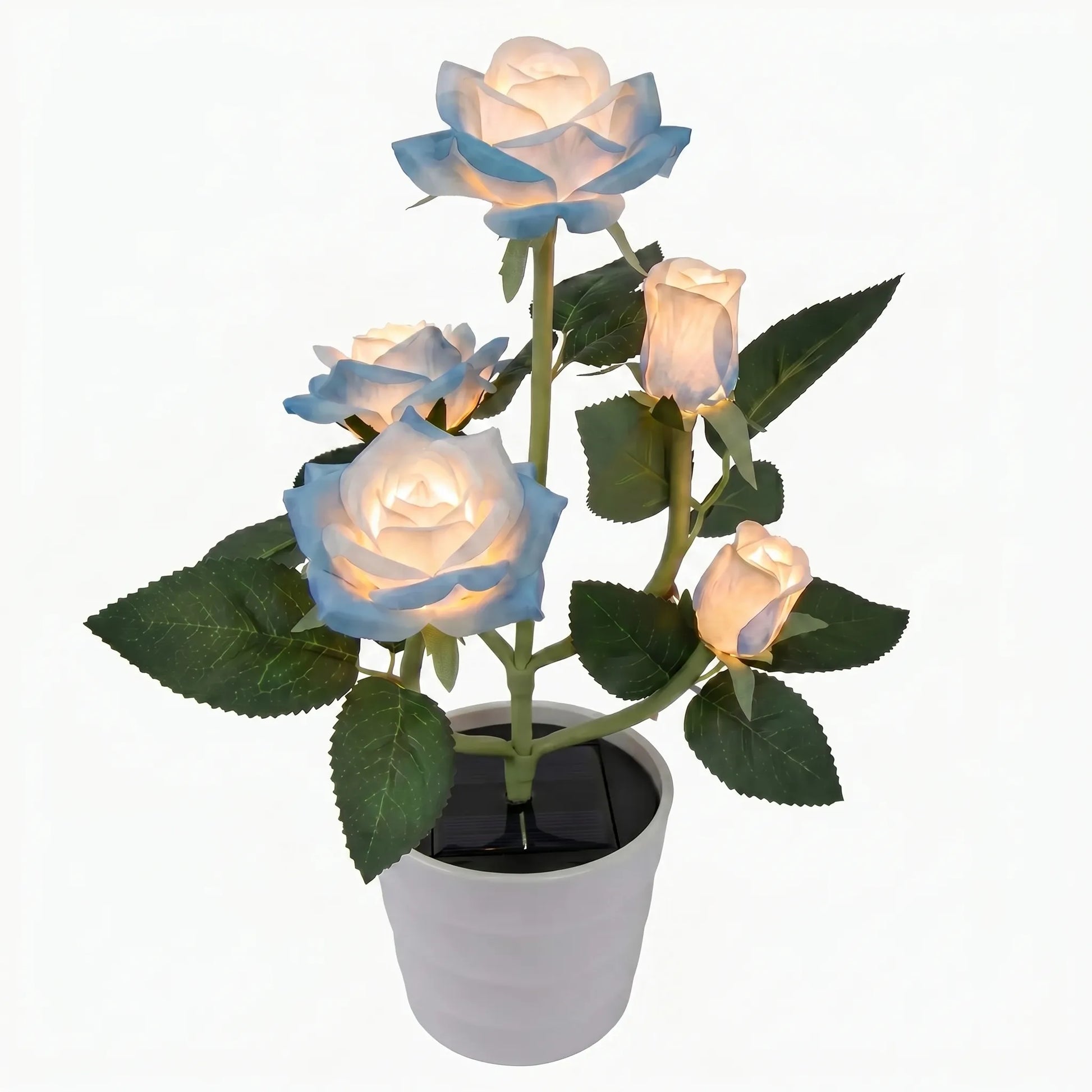 Solar-Powered Rose Lantern In A Pot -  Rosalume