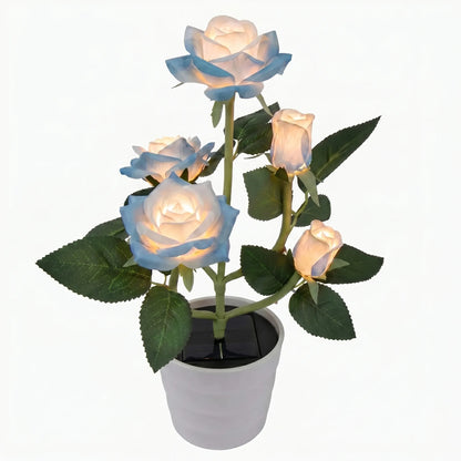 Solar-Powered Rose Lantern In A Pot -  Rosalume