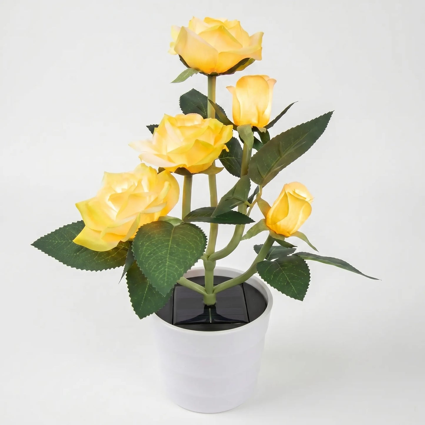 Solar-Powered Rose Lantern In A Pot -  Rosalume