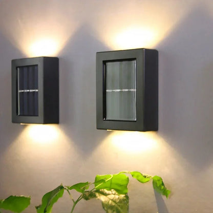 SolarGlow™ LED Solar Wandlampen – Kabellos, Wetterfest & Stimmungsvolles Licht für Außenbereiche