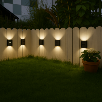 SolarGlow™ LED Solar Wandlampen – Kabellos, Wetterfest & Stimmungsvolles Licht für Außenbereiche