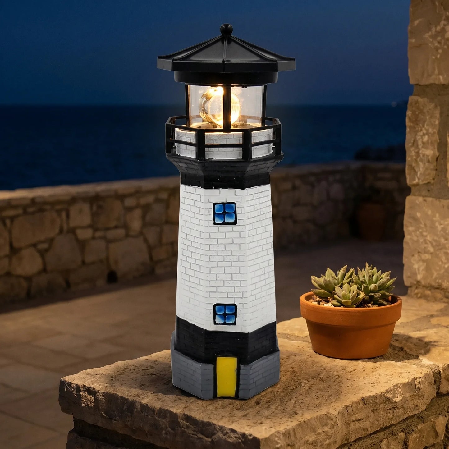 Solar LED Lighthouse Garden Ornament -  Beaconara
