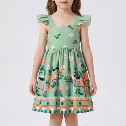 Sommerkleid Für Mädchen Mit Tropischem Print - Tropela