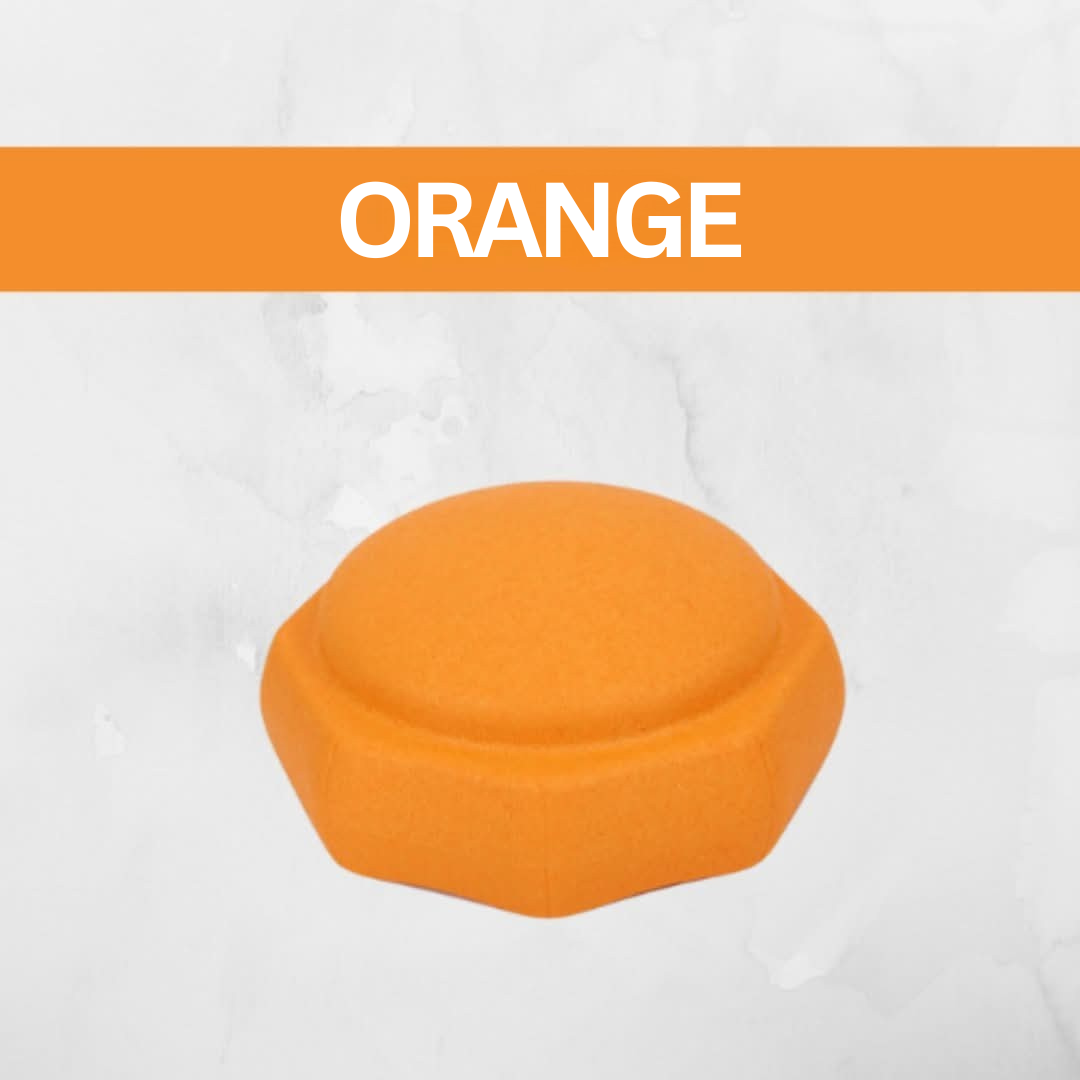 Orangefarbener Balance-Pad, rund, für Fitness und Gleichgewichtstraining, rutschfest.