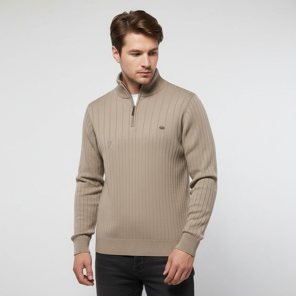 Strickpullover Mit Reißverschluss - CollarSweater