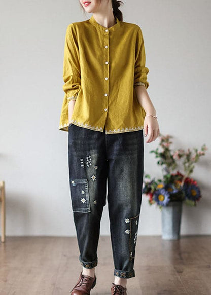 Damen Gesticktes Herbsttop – Yara