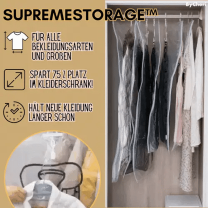 Hanging Vacuum Storage Bags for Closet Space Saving, 130 x 60 cm, Clear 1