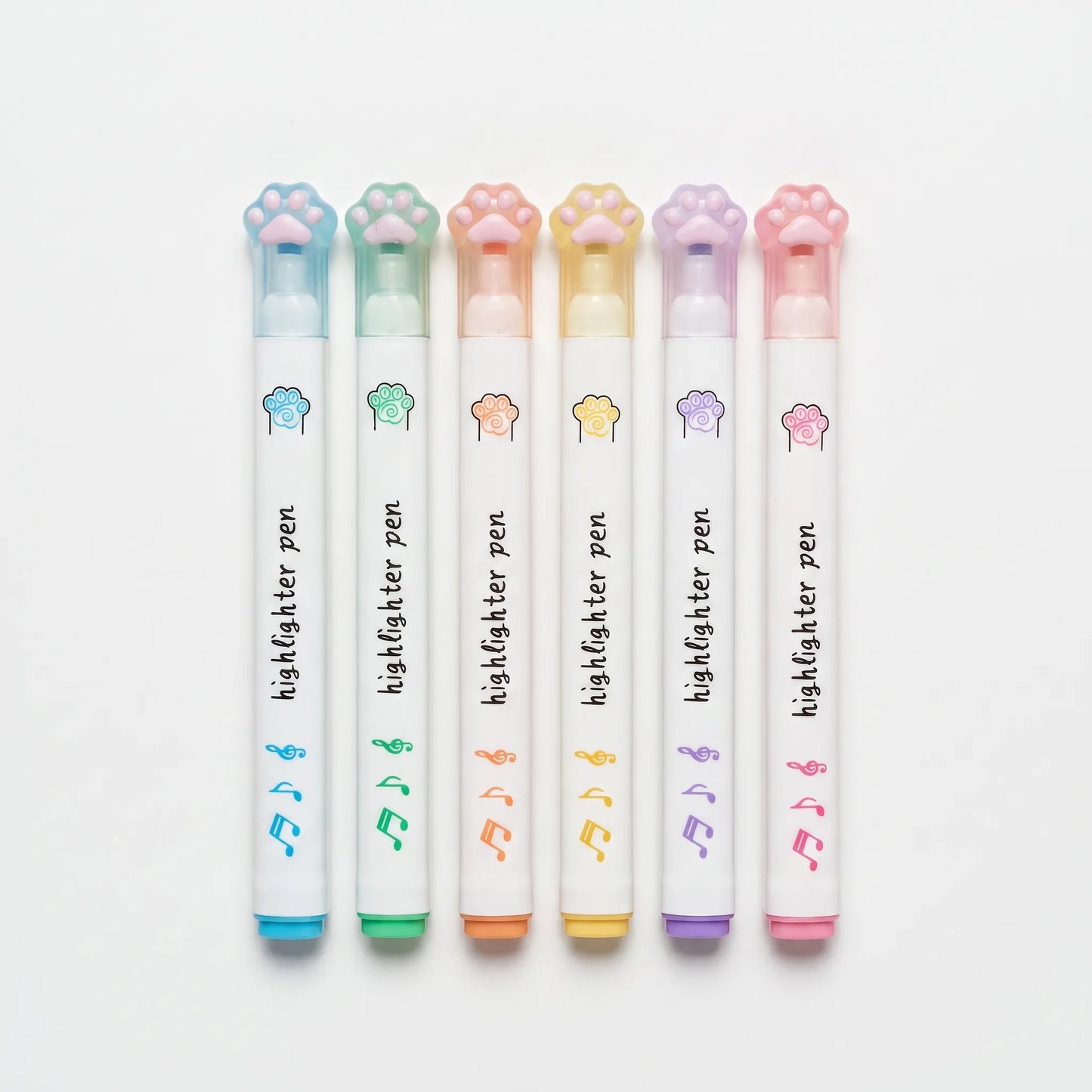 Textmarker Pastell Mit Katzenpfoten - Pawsima
