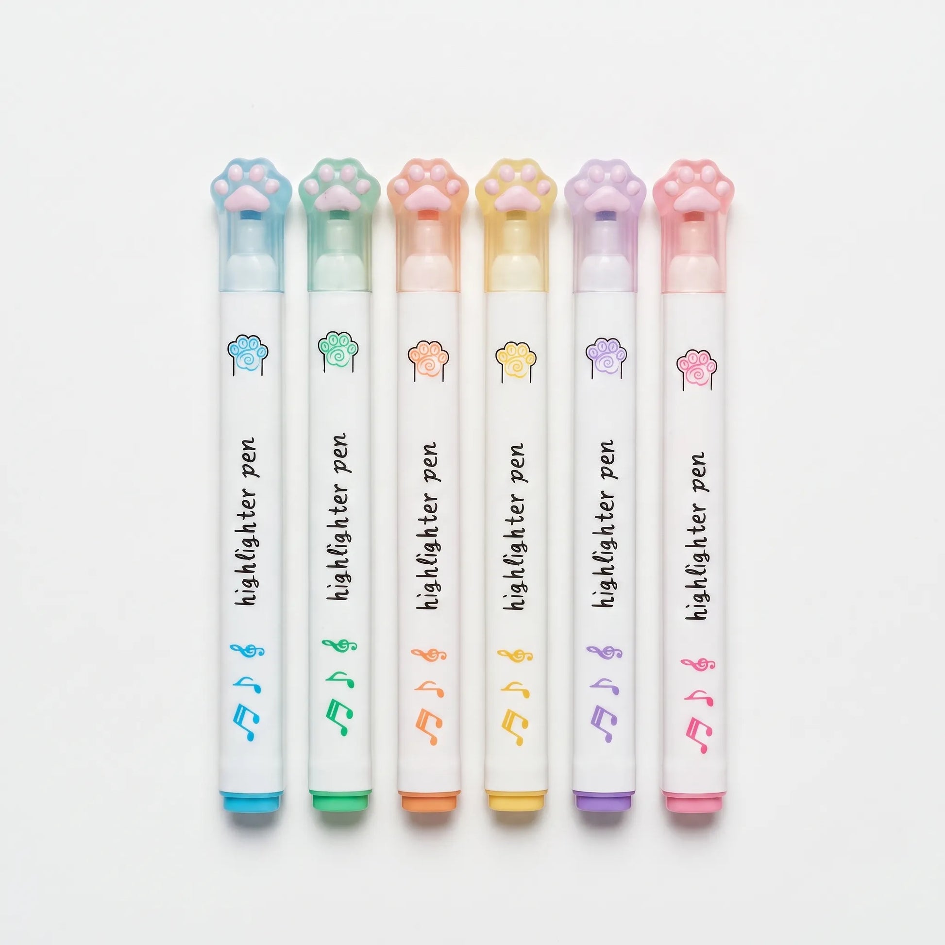 Textmarker Pastell Mit Katzenpfoten - Pawsima