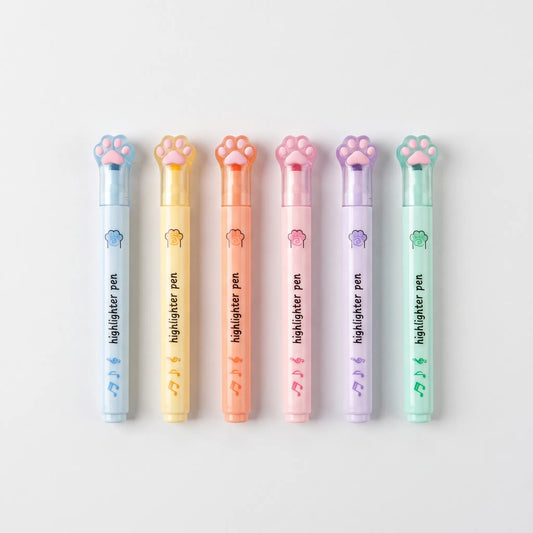 Textmarker Pastell Mit Katzenpfoten - Pawsima