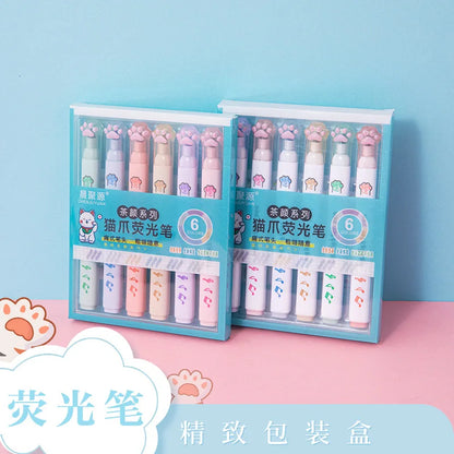Textmarker Pastell Mit Katzenpfoten - Pawsima