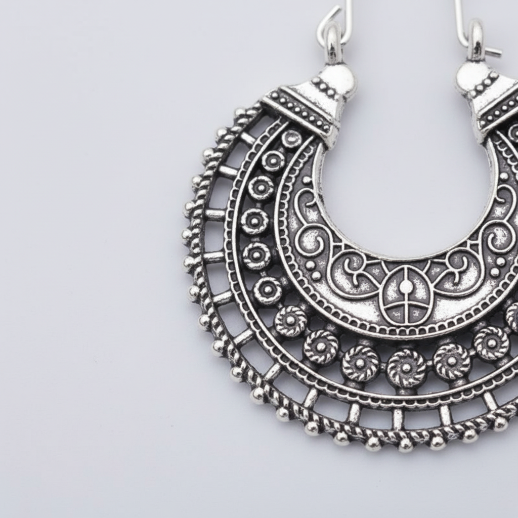Tibetische Designohrringe - FiligranHoop 