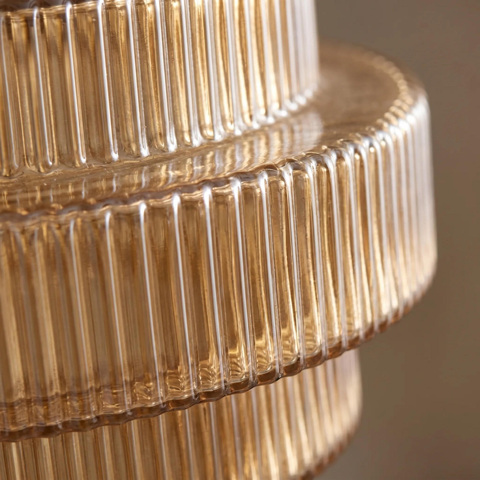 Tiered Ribbed Glass Pendant Lamp -  Tierluxe