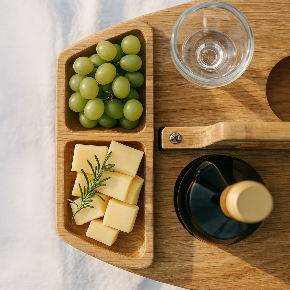 Tragbarer Holz-Picknick-Weintisch – WineNest