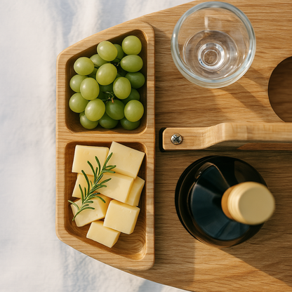 Tragbarer Holz-Picknick-Weintisch – WineNest