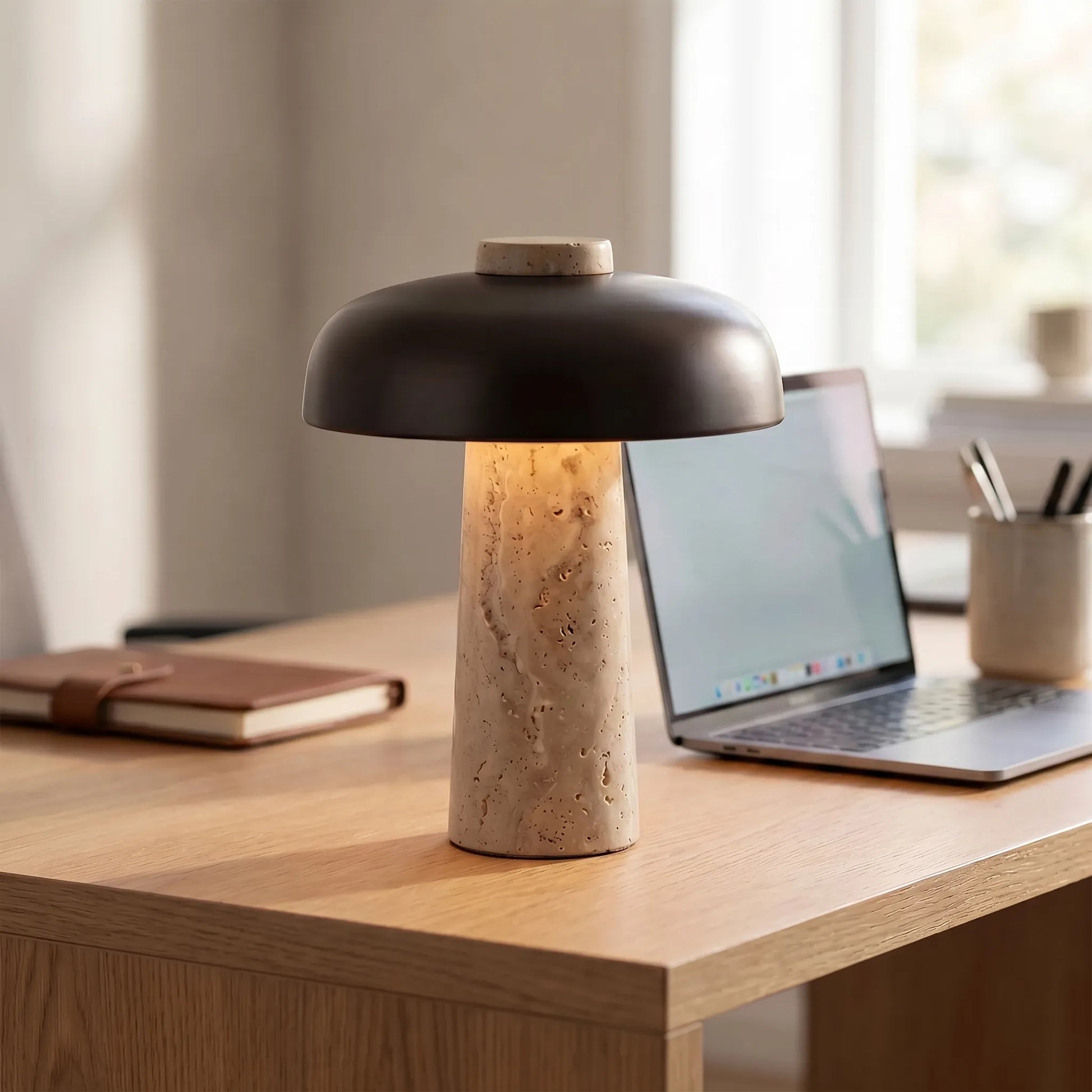 Travertine Stone Base Table Lamp -  Traventis
