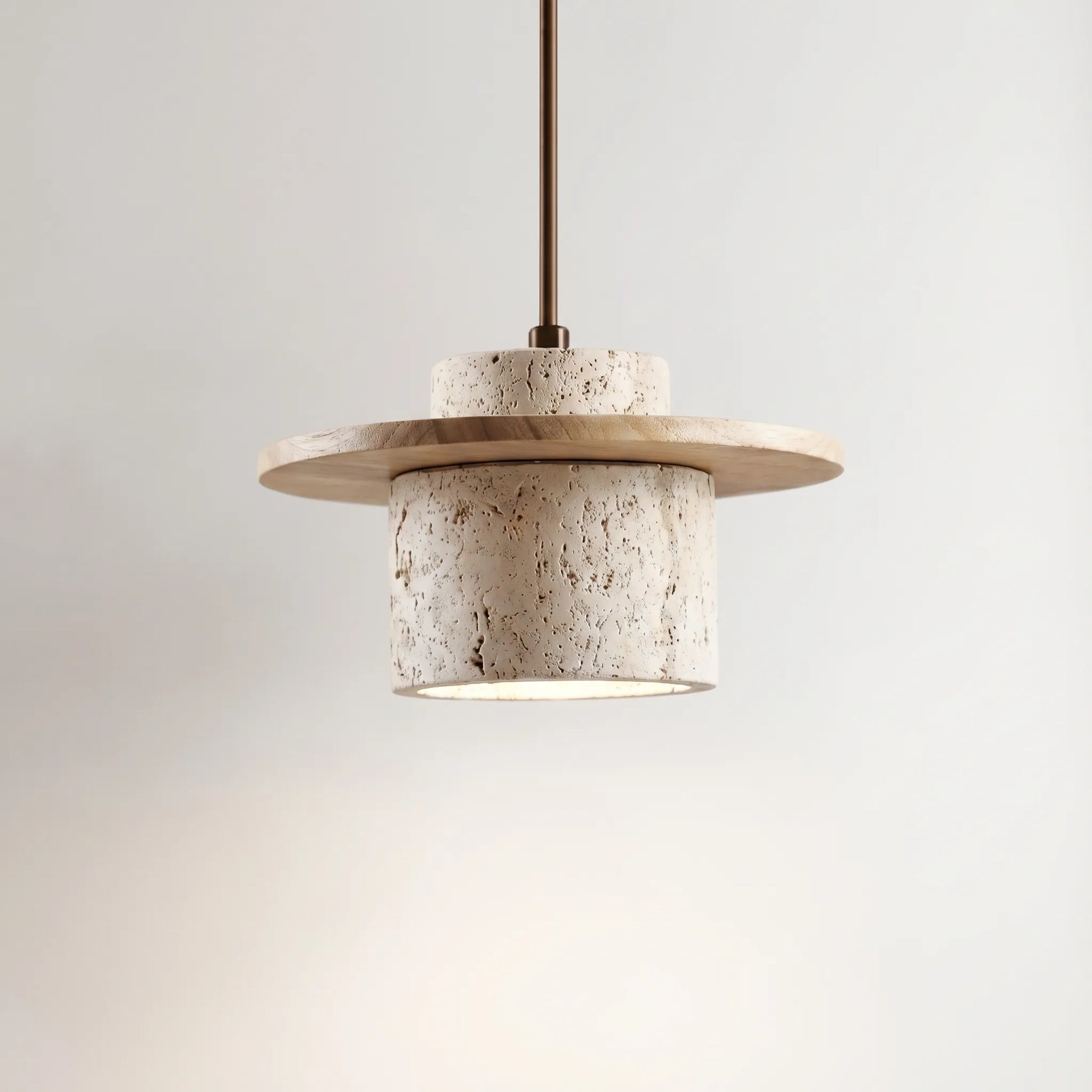 Travertine Stone Pendant Ceiling Light -  Travona