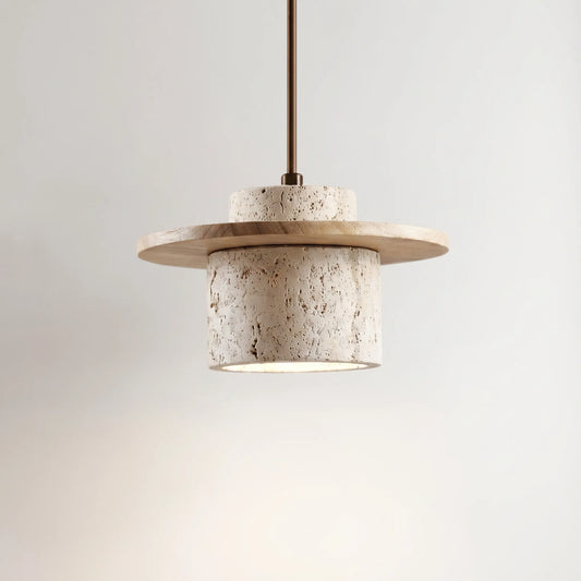 Travertine Stone Pendant Ceiling Light -  Travona