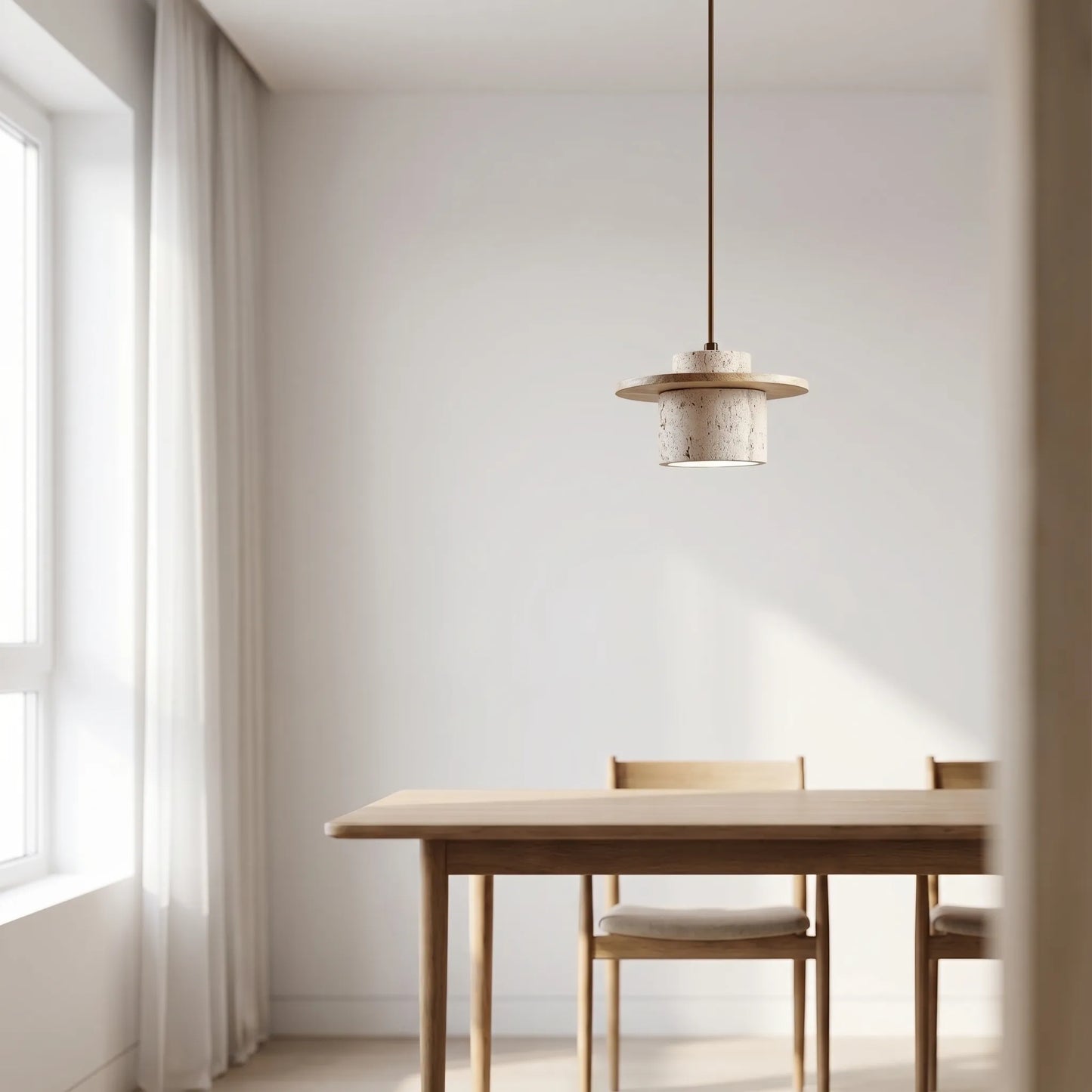 Travertine Stone Pendant Ceiling Light -  Travona