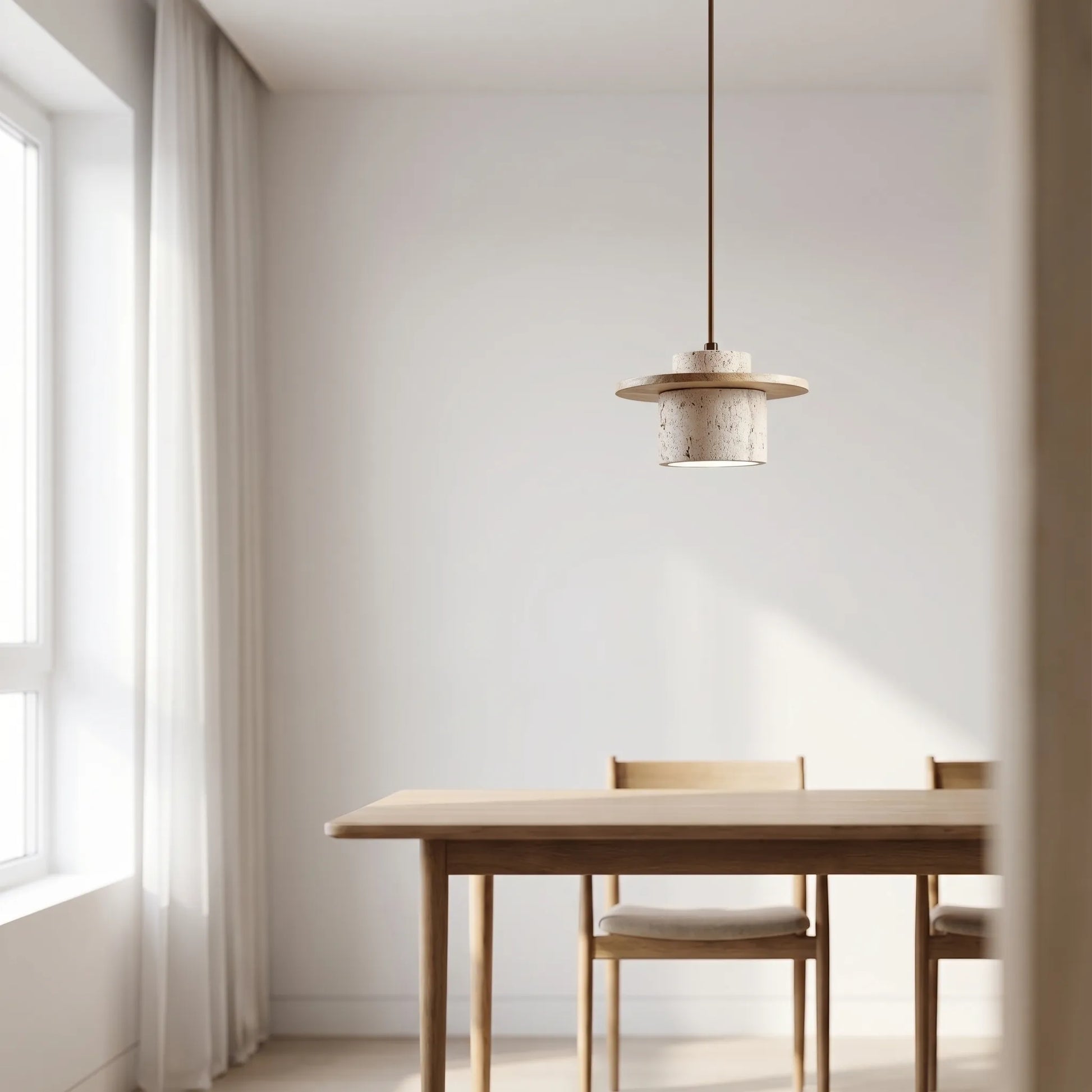 Travertine Stone Pendant Ceiling Light -  Travona